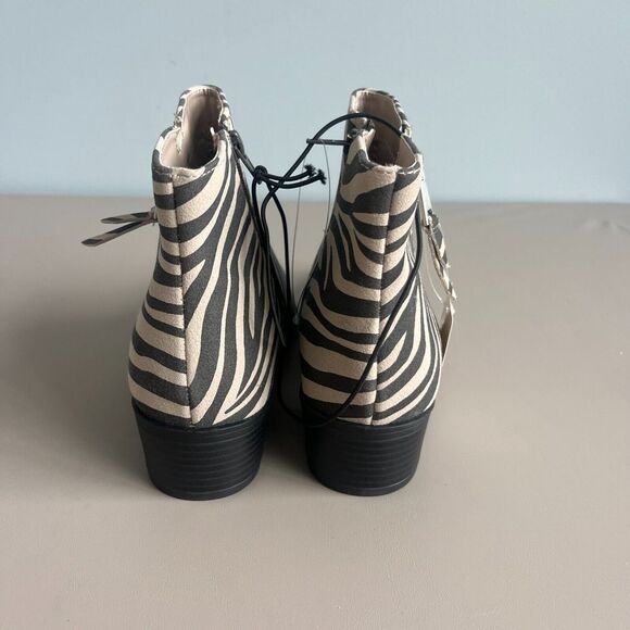 WORTHINGTON BROOKDALE ZEBRA ANKLE BOOT MEMORY FOAM size 9 ANIMAL PRINT NWT - Picture 3 of 11